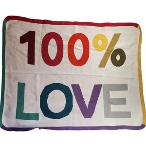 Baby Gap 100% Love Knit Blanket Multi Color Cotton Intarsia Nursery 30x38